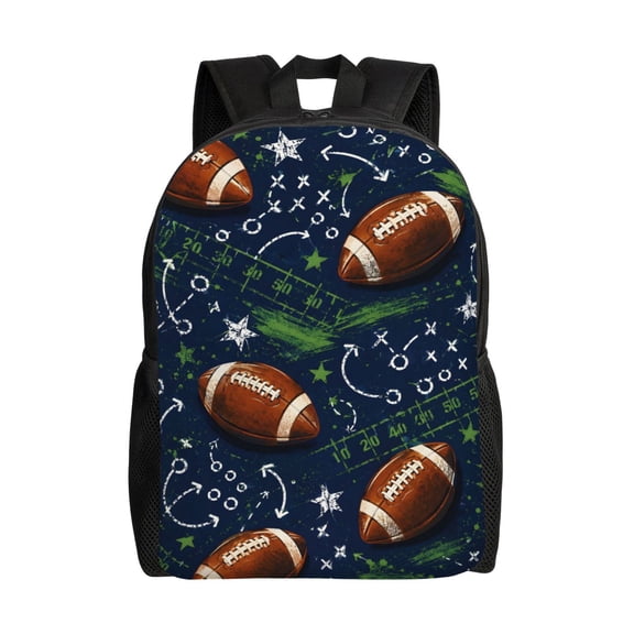 Football Game Day Backpack Full Front Print Travel Laptop Bag for Men and Women
