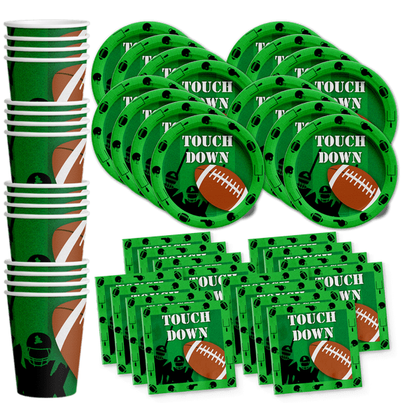 Football Game Day Birthday Party Supplies Set Plates Napkins Cups Tableware Kit for 16
