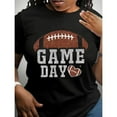 thumbnail image 1 of Football Game Day Graphic Tee T Shirt Top Heart Accent Design Short Sleeve Crew Neck Black S-5XL, 1 of 5
