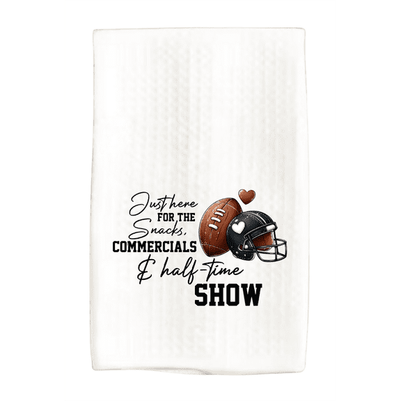 Football Game Day Kitchen Towel, Sporty Waffle Weave Dishcloth, 16x24, Brown