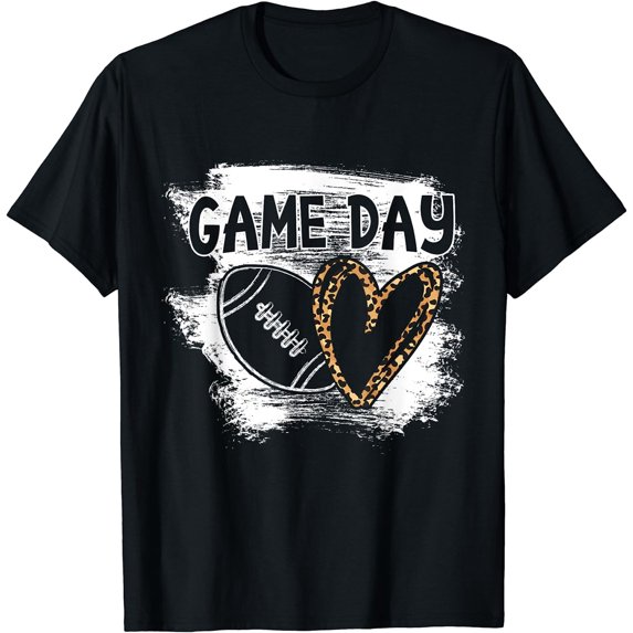 Football Game Day Womens Leopard Cheetah Game Day Football T-Shirt Black 3X-Large