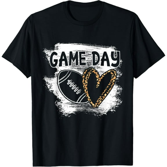 Football Game Day Womens Leopard Cheetah Game Day Football T-Shirt