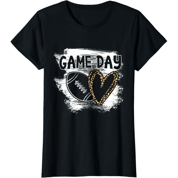 Football Game Day Womens Leopard Cheetah Game Day Football T-Shirt