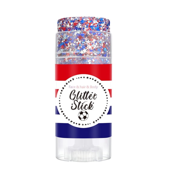 Football Game Glitter Stick - Red White Blue Body Glitter, Patriotic Glitter Stick, 4th of July Glitter Stick, Hair Glitter Gel, Flag Makeup, Waterproof, Long-Lasting, Independence Day, Art Craft