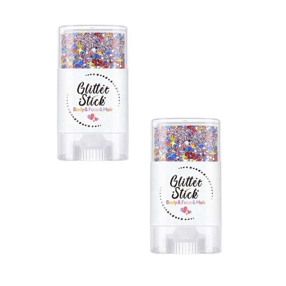 Football Game Glitter Stick - Red White Blue Body Glitter, Patriotic Glitter Stick, 4th of July Glitter Stick, Hair Glitter Gel, Flag Makeup, Waterproof, Long-Lasting, Independence Day, Art Craft