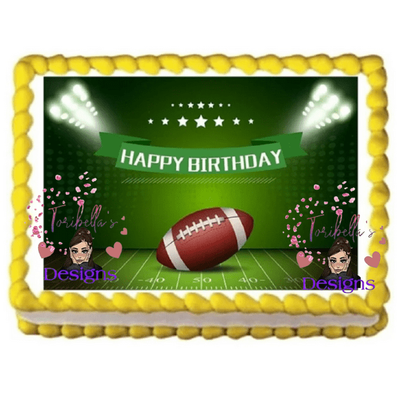 Football Game Image Birthdy Edible Cake Topper Frosting Sheet