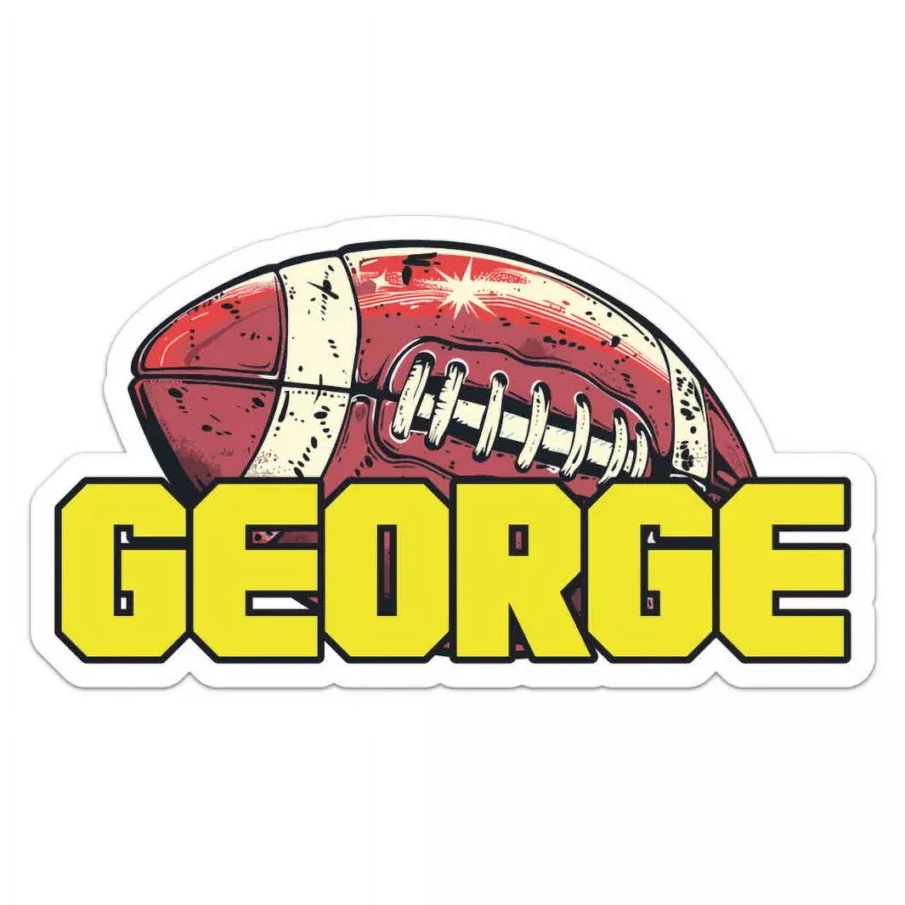 Football George Sticker Phone Decal Water Bottle Stickers Car Decals ...