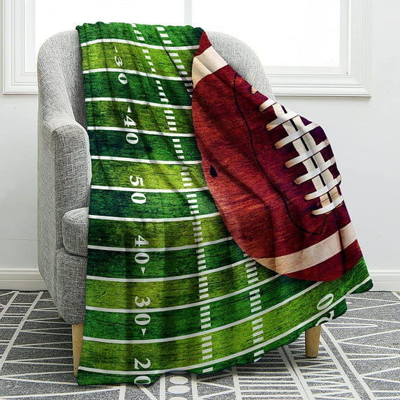 Football Gifts Blanket for Boys Teens Girls, Sport Gifts for Adult Kids, Christmas Birthday Valentines Day Football Accessories Decor Gifts for Age 2-10 Year Old