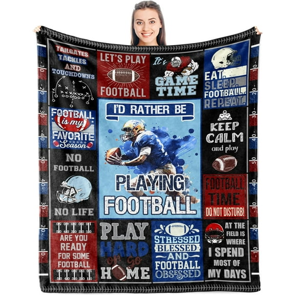 Football Gifts, Football Gifts for Boys 8-12, Football Coach Gifts, Football Gift for Men, Gifts for Football Players/Lovers, Football Team Gifts, Gifts for Who Loves Football Blanket 50'' x 60''