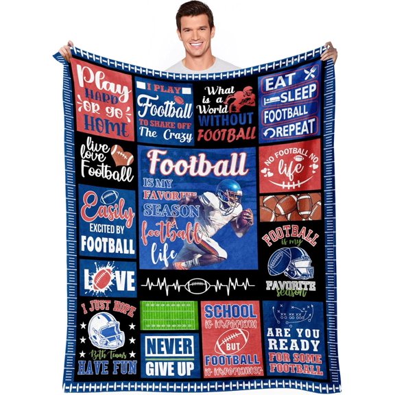 Football Gifts,Football Gifts for Boys,Football Gift for Boys 8-12,Cozy Soft Throw Flannel Blankets Stuff Gift for Boy Sports Lover Fans Kids Adult 60"*50"