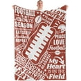 thumbnail image 1 of Football Gifts, Football Themed Flannel Throw Blankets for Football Players, Teens, Coach for Birthday, Game Day, 50 x 65 Inches, Brown, 1 of 5