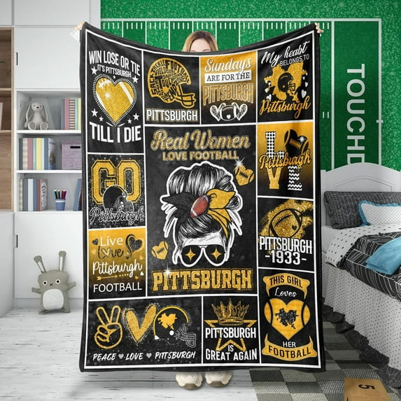 Football Gifts for Women City Classic Football Blanket Football Team Fan Gifts Soft Throw Blanket 60"x 50" Color3