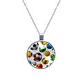 thumbnail image 1 of Football Glass Circular Pendant Necklace - Women's Jewelry, 1 of 5