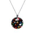 thumbnail image 1 of Football Glass Design Circle Pendant Women's Necklace, 1 of 5