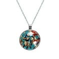 thumbnail image 1 of Football Glass Design Circular Pendant Necklace, 1 of 5