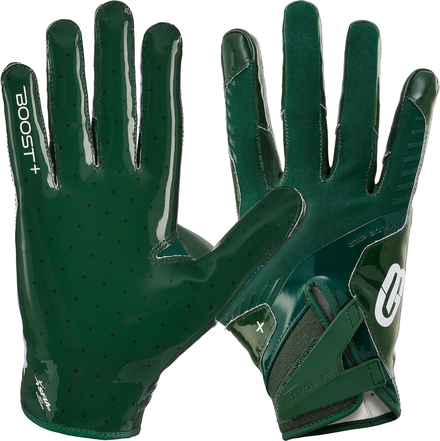 Football Gloves Solid Stealth 6.0 Boost Plus Sticky Receiver Gloves - Men's and Youth Sizes