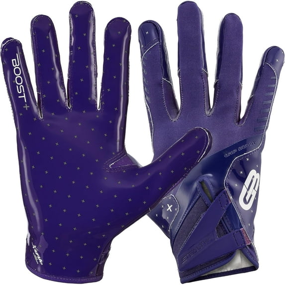 Football Gloves Solid Stealth 6.0 Boost Plus Sticky Receiver Gloves - Men's and Youth Sizes
