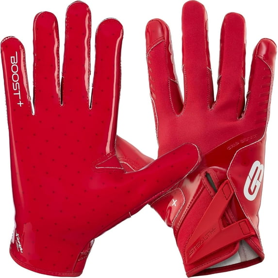 Football Gloves Solid Stealth 6.0 Boost Plus Sticky Receiver Gloves - Men's and Youth Sizes