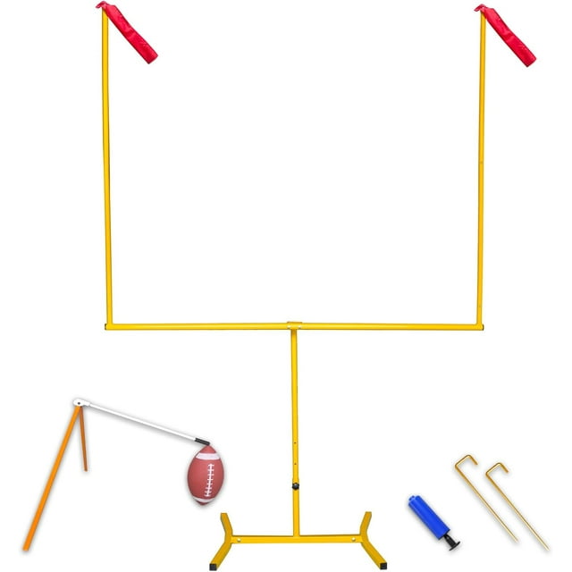 Football Goal Post, Adjustable Height Goal Post Set with Kicking Tee