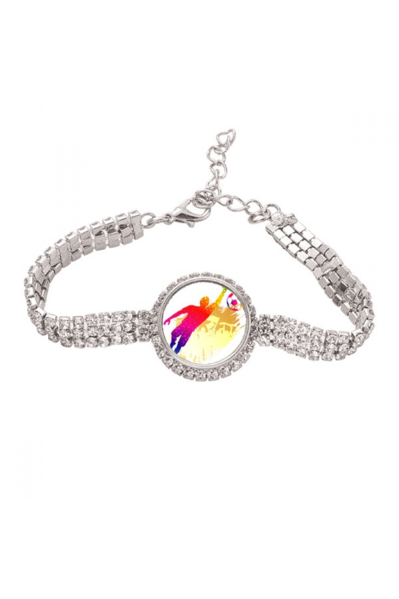 Football Goalkeeper Blocks Soccer Tennis Chain Anklet Bracelet Diamond Jewelry