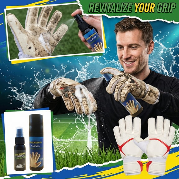 Football Goalkeeper Glove Cleaner, 1oz Efficient Deep Cleaning and Grip-Enhancing Formula, Soccer Goalkeeper Gloves Anti-Slip Spray, Friction Enhancing Maintenance Fluid, A