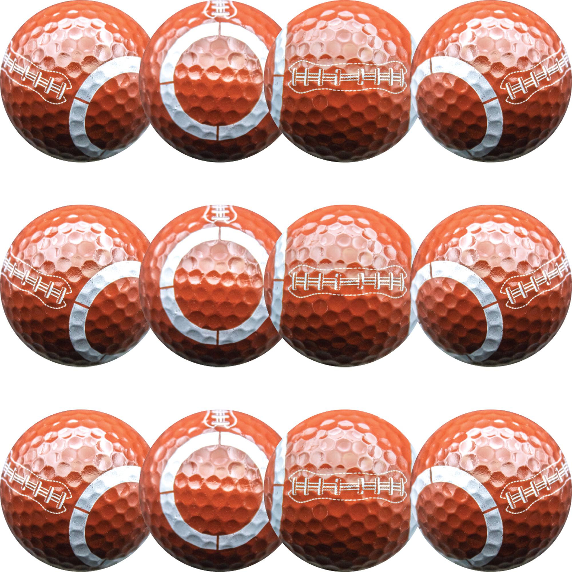 Football Golf Balls 12 Pack by GBM GOLF