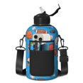 Football and Golfball Blue Pattern 74oz Half Gallon Water Bottle with ...