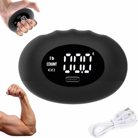 Football Grip Strength Tester, Portable Rechargeable Electronic Hand Grip Tester Ball for Sports, LED Display Silicone Hands Grips Trainer & Stress Balls, Ideal Gifts for Home & Gym Use