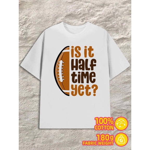Football Half Time for men white 180G 100% Cotton summer and spring season Unique Design Unisex Shirt Crewneck tshirts Basic Unisex Shirt Crewneck tshirts