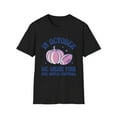 thumbnail image 1 of Football Halloween October Pink Lover Men Women T-shirts, 1 of 4