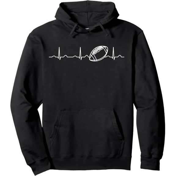 Football Heartbeat Fan Sports Passion Graphic Motion Inspired Hoodie Shirt, up to size 5XL