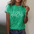 thumbnail image 1 of Football Heartbeat Graphic Tee – Women's Casual Round Neck Top in S-XXL, Comfy Summer Sport Shirt with Football Print, Everyday Wear T-Shirt for Game Day and Sports Fans, 1 of 3