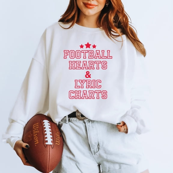 Football Hearts & Lyric Charts - Womens Sweatshirt