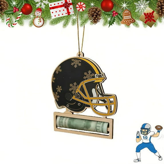 Football Helmet Acrylic Ornament Under 5 ! Yannianjz 2D Flat Pendant Sports Themed Decor for Christmas Tree Gift HangingKidsParty Favors Shatterproof Lightweight with Rope