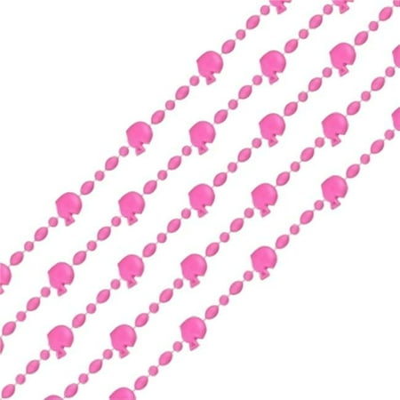 Football Helmet Bead Necklaces Pastel, Pink - Pack of 12