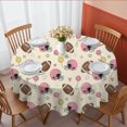 thumbnail image 1 of Football Helmet Beige Pattern Round Tablecloth 70"x70", Wrinkle Resistant Wipeable Table Cover for Kitchen Dining Room Picnic Patio and Party, 1 of 6