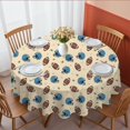 thumbnail image 1 of Football Helmet Beige Pattern Round Tablecloth 70"x70", Wrinkle Resistant Wipeable Table Cover for Kitchen Dining Room Picnic Patio and Party, 1 of 6