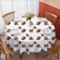 thumbnail image 1 of Football Helmet Brown Pattern Round Tablecloth 60"x60", Wrinkle Resistant Wipeable Table Cover for Kitchen Dining Room Picnic Patio and Party, 1 of 4