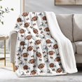 thumbnail image 1 of Football Helmet Brown Pattern Soft Sherpa Fleece Throw Blanket, Warm Cozy Plush Blanket for Sofa Bed Couch, All Season, 40"x50", 1 of 5
