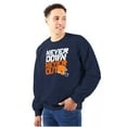 thumbnail image 1 of Football Helmet Never Down Never Out Men's Big & Tall Crewneck Sweatshirt Brisco Brands 3X, 1 of 5