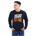thumbnail image 1 of Football Helmet Never Down Never Out Men's Long Sleeve Tee T Shirt Brisco Brands S, 1 of 6