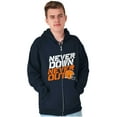 thumbnail image 1 of Football Helmet Never Down Never Out Zip Hoodie Sweatshirt Men Brisco Brands S, 1 of 6