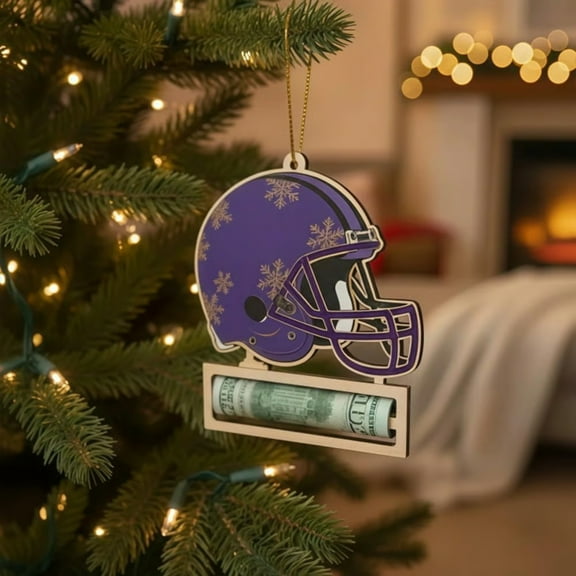 Football Helmet Pendant under $5! Bzdzmqm 2D Flat Acrylic Football Helmet Pendant, Christmas Tree Ornament Decoration, Personalized Gift Holder, Shatterproof Hanging Decor