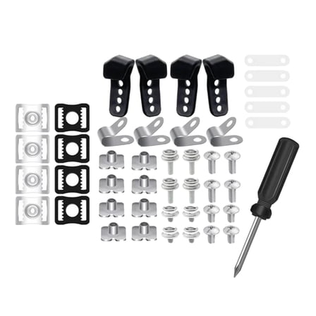 Football Helmet Repair Kit, Hockey Helmet Hardware Kit, Hardware for Universal Baseball Softball Facemask, Clips 53 Screws Nuts with Rubber Gaskets