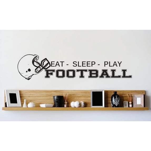 Football Helmet Sports Score Winner Loser Player Winner Touch Down Win Referee Holiday Gift Decorating Ideas Girl Boy Bedroom Wall Decal Sticker - Size: 13 Inch x 45 Inch