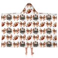 thumbnail image 1 of Football Helmets with Bows Pattern Hooded Bath Towel，50"x30" for Ages 3 To 12 Kids, Quick Dry Lightweight Soft Microfiber Hood Beach Towel Cover Up for Kids, 1 of 7