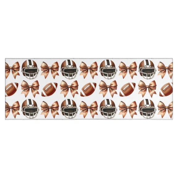 Football Helmets with Bows Pattern Kitchen Rug Mat,Kitchen Runner Rugs Non Skid Washable,Decorative Kitchen Floor Mats for Kitchen,Sink,Laundry,17"X47"