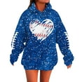 thumbnail image 1 of Football Hoodie For Women Rugby Heart Print Graphic Casual Pullover Shirts Oversize Long Sleeve Hooded Sweatshirts, 1 of 5