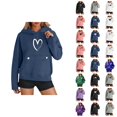 thumbnail image 1 of Football Hoodies for Women 2025 Long Sleeve Half Zip Hooded Sweatshirt with Pockets Y2K Pullover Tops, 1 of 6