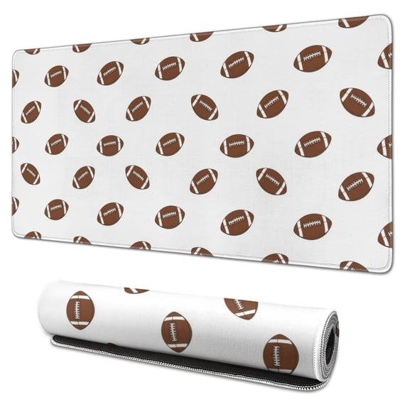 Football Icon Brown Pattern Extended Large Mouse Pad, Keyboard Mouse ...